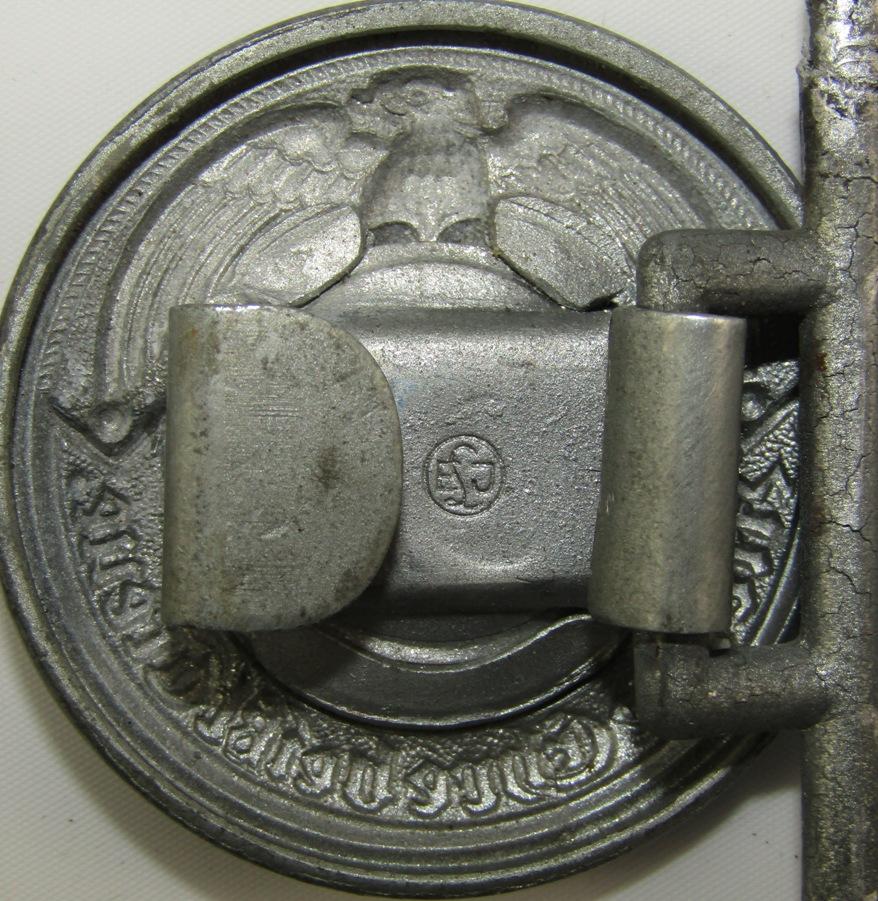 WWII Waffen SS Officer's Brocade Belt Buckle W/Keeper-Rare Maker-Emil Juttner