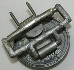 WWII Waffen SS Officer's Brocade Belt Buckle W/Keeper-Rare Maker-Emil Juttner
