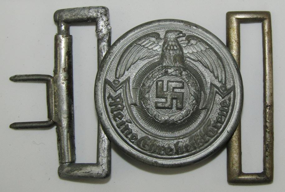 WWII Waffen SS Officer's Brocade Belt Buckle W/Keeper-Rare Maker-Emil Juttner