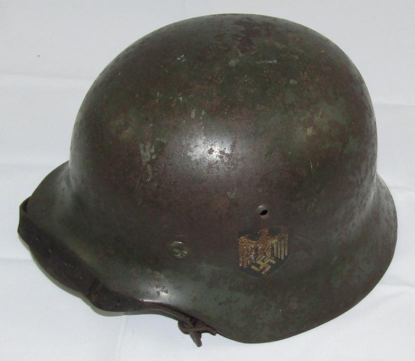 WW2 M35 Double Decal Heer Helmet W/Liner/Chin Strap-SE62