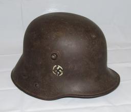 Rare WW1 German M16 Freikorps Helmet- Very Early  Swastika Decal