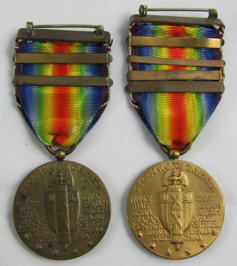 2pcs-WW1 U.S. Victory Medals-Name Engraved-USMC/Aviation