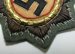WW2 Heer/Waffen SS Gold German Cross In Cloth