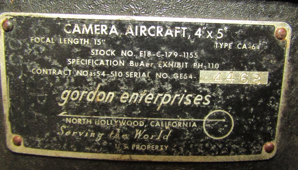 Type CA-6a B-17 Aerial Gun Camera By Gordon Enterprises