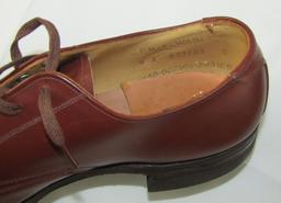 WWII USN Officer's Brown Leather Dress Shoes Size 9A