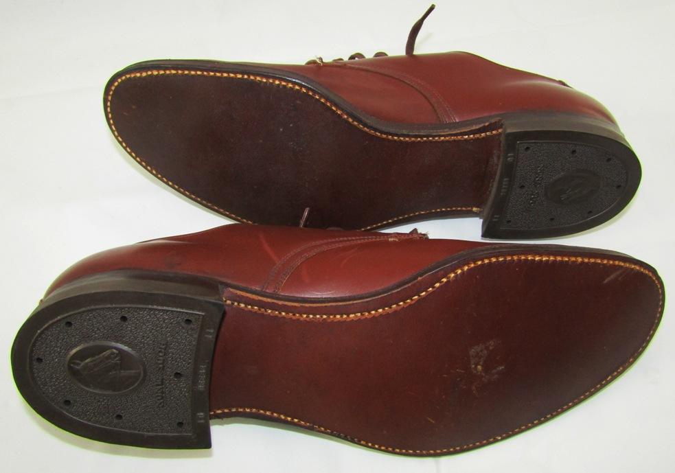 WWII USN Officer's Brown Leather Dress Shoes Size 9A