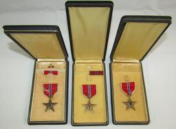 3pcs-Name Engraved Bronze Star Medals with Cases