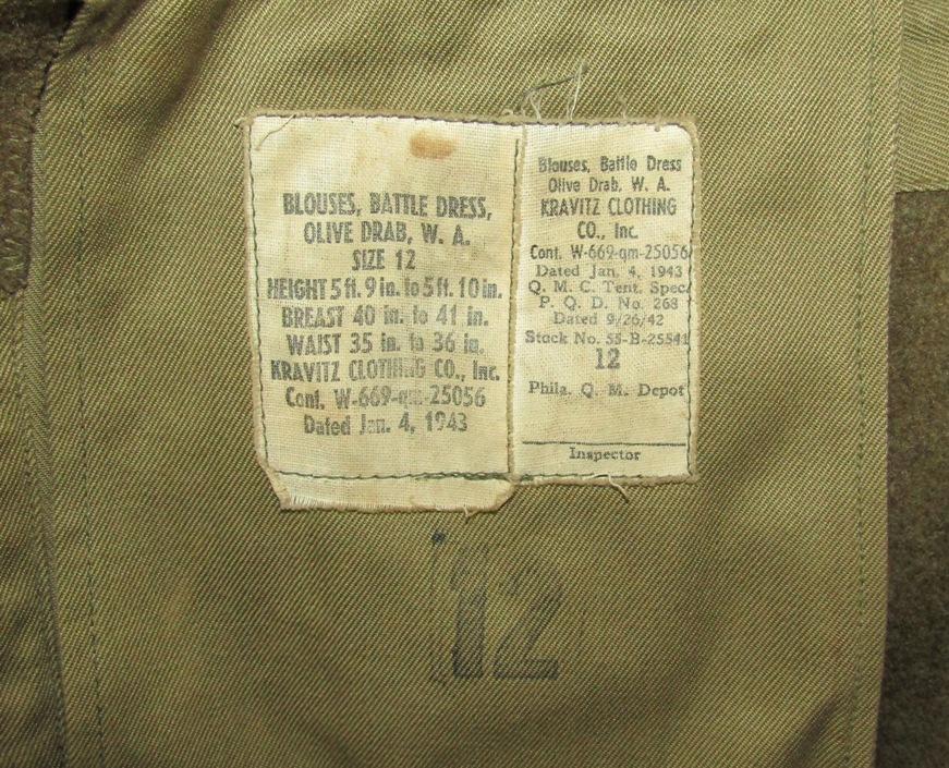 WW2 British Battle Dress Blouse With Airborne Insignia-U.S. Contract