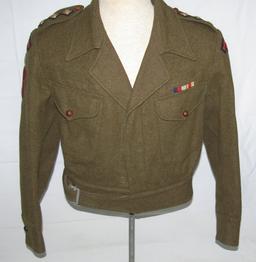 WW2 British Battle Dress Blouse With Airborne Insignia-U.S. Contract