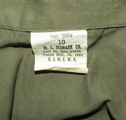 Rare  WWII USMC Women's Light Weight Utility Coat