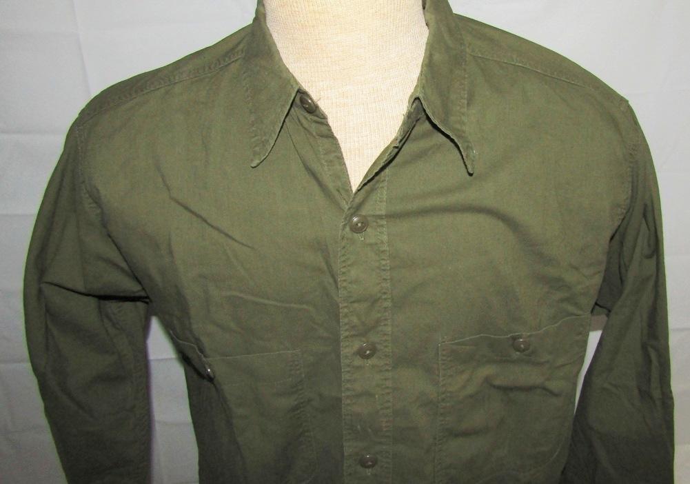 Rare 2pc Set USN O.D. Green Shirt/Pants Dungarees-Seabees
