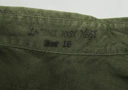 Rare 2pc Set USN O.D. Green Shirt/Pants Dungarees-Seabees