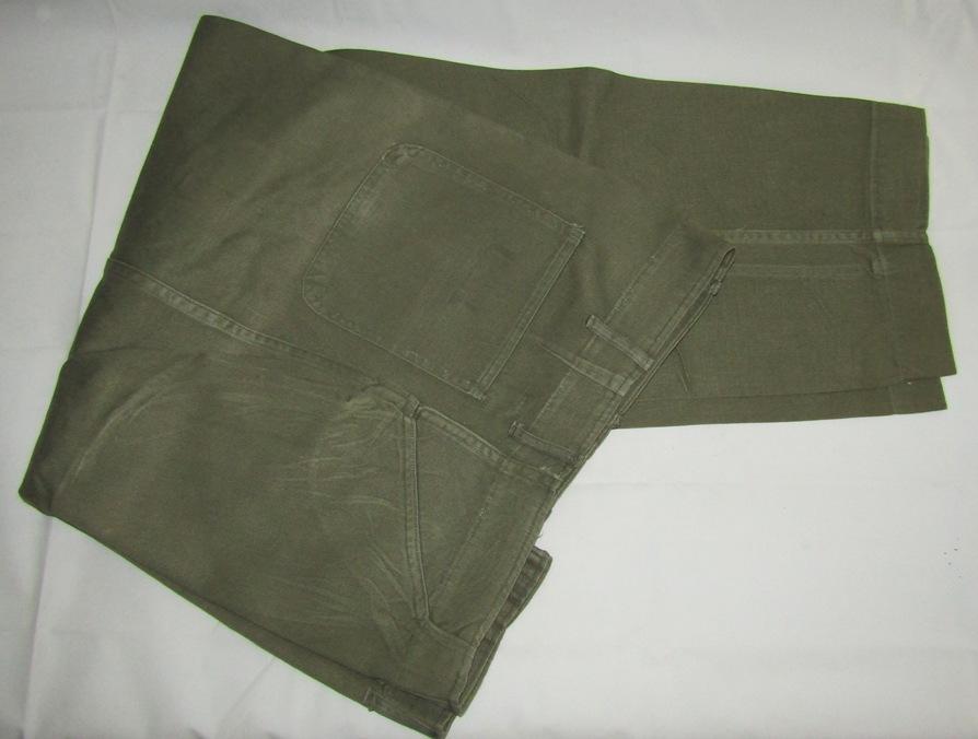 Rare 2pc Set USN O.D. Green Shirt/Pants Dungarees-Seabees