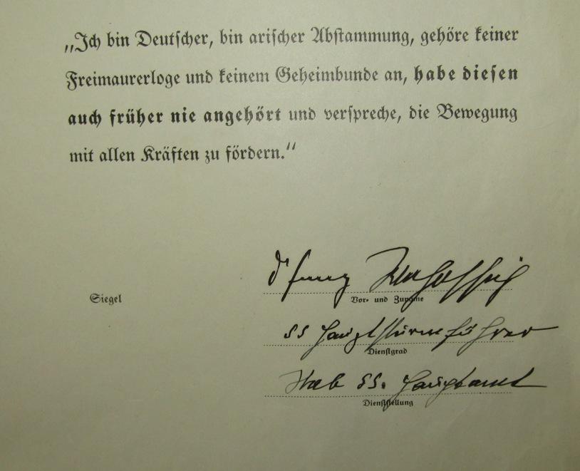 WW2 Waffen SS Obersturmfuhrer Dr. Franz Wehofsich Signed Document Grouping-Race Resettlement Office