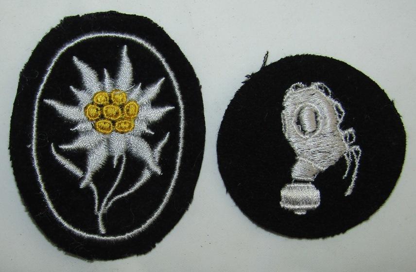 2pcs-Waffen SS Mountain Troops Edelweiss Arm patch-Gas-Mann Specialty Patch