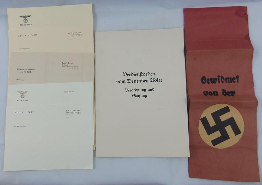 7pcs-Hitler Stationary-Order Of The German Eagle Program-Etc