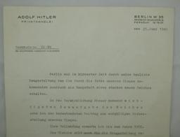 Adolf Hitler Typewritten Letter On Letterhead-Memo On Refurbishing Major Cities By 1950