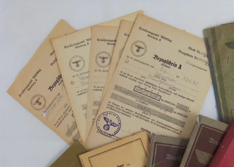 15pcs-Misc WW2 German Wehrpass-Arbeitsbuch-RAD Work Book-Identity Papers Grouping