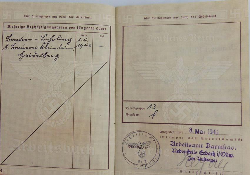 15pcs-Misc WW2 German Wehrpass-Arbeitsbuch-RAD Work Book-Identity Papers Grouping