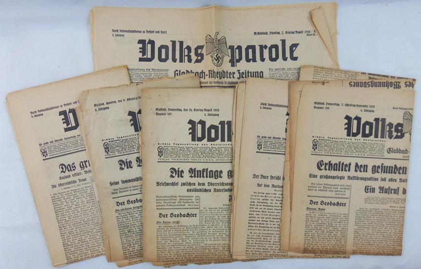 13pcs-Lot Misc. WW2 Period German Newspapers/Magazines-Der Angriff Etc.