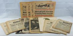 13pcs-Lot Misc. WW2 Period German Newspapers/Magazines-Der Angriff Etc.