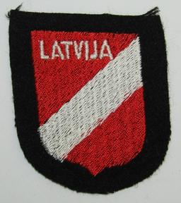 Waffen SS Latvian Foreign Volunteers Arm Shield "SS Lettische Nr.1/Nr. 2-3rd Pattern