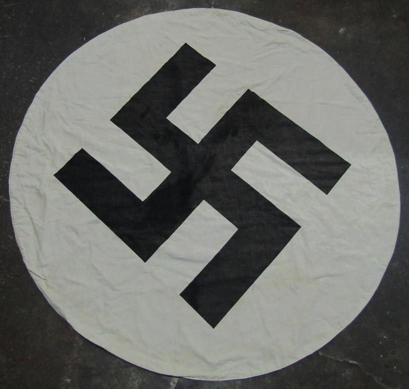 large NSDAP Flag Center-Double Sided. From Vet Estate