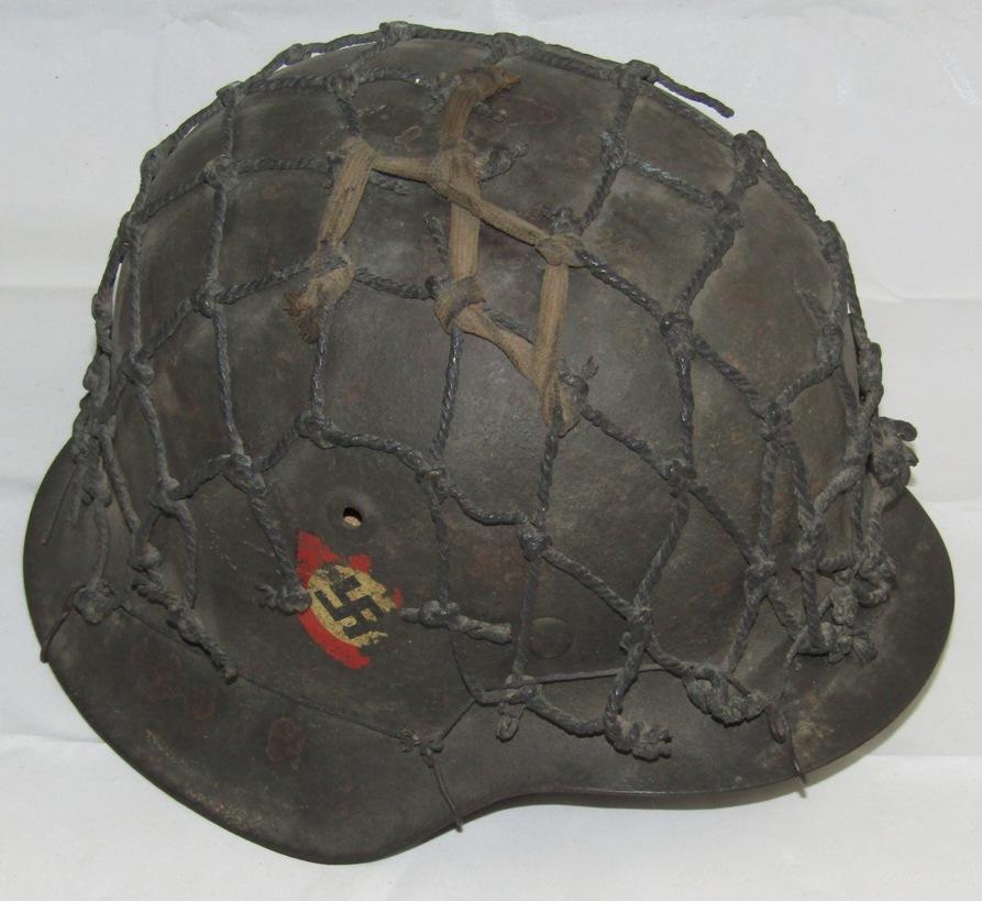 M42 Double Decal Combat Police Helmet With Thick Cord Net