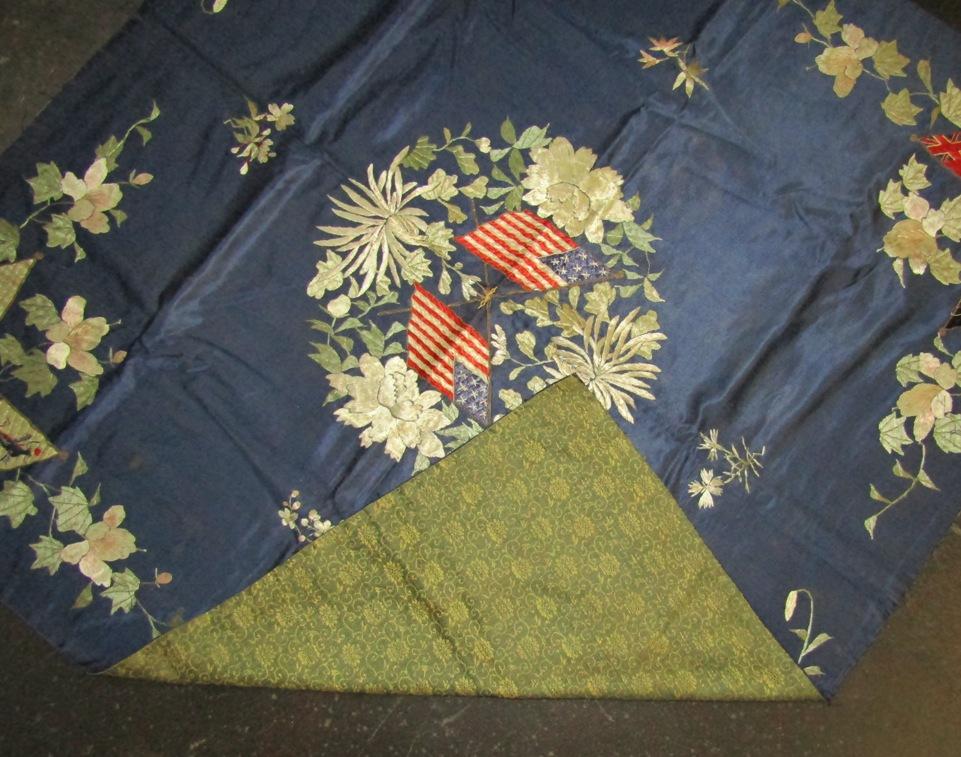 Large Silk Banner With Intricate Embroidery-Flags Of Axis And Allies-Pre WW2
