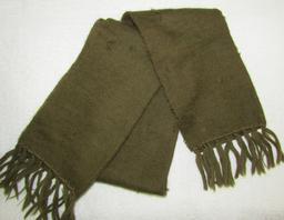 3pcs-WW2 Period U.S. Tanker Cap-Army Green Cold Weather Toque And Wool Flyers Scarf