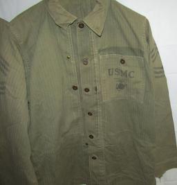 2pcs-WW2 USMC HBT Utility Shirts/Jackets