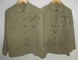 2pcs-WW2 USMC HBT Utility Shirts/Jackets