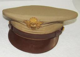 Scarce WW2 Depot Issued U.S. Army/Air Corp Officer's Khaki Visor Hat