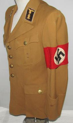 WW2 German Political Leader Tunic With Rare Kreis Level AbscnhittsLeiter Collar Tabs