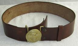 Political Leader Buckle With Leather Belt