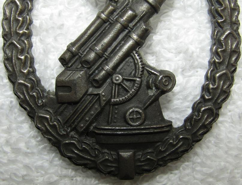 Early Die Struck Luftwaffe Flak Badge-Gustav Brehmer