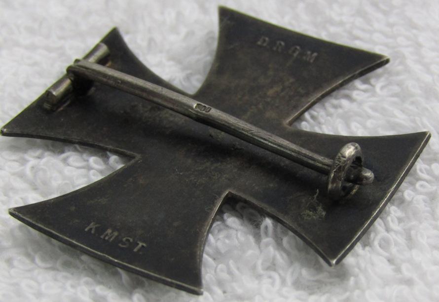 Early WW1 German Iron Cross 1st Class W/Pin Back-Semi-Vaulted-.800 Silver