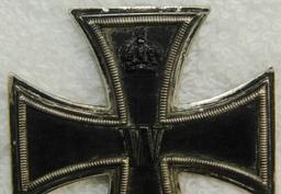 WWI Iron Cross 1st Class-Maker Marked/.800 stamped-Pin Back