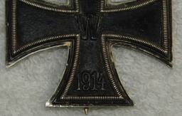 WWI Iron Cross 1st Class-Maker Marked/.800 stamped-Pin Back