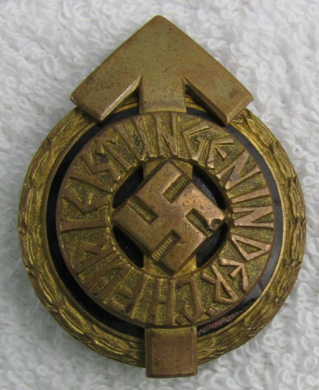 Scarce WW2 Hitler Youth Golden Leader's Sports Badge-Numbered