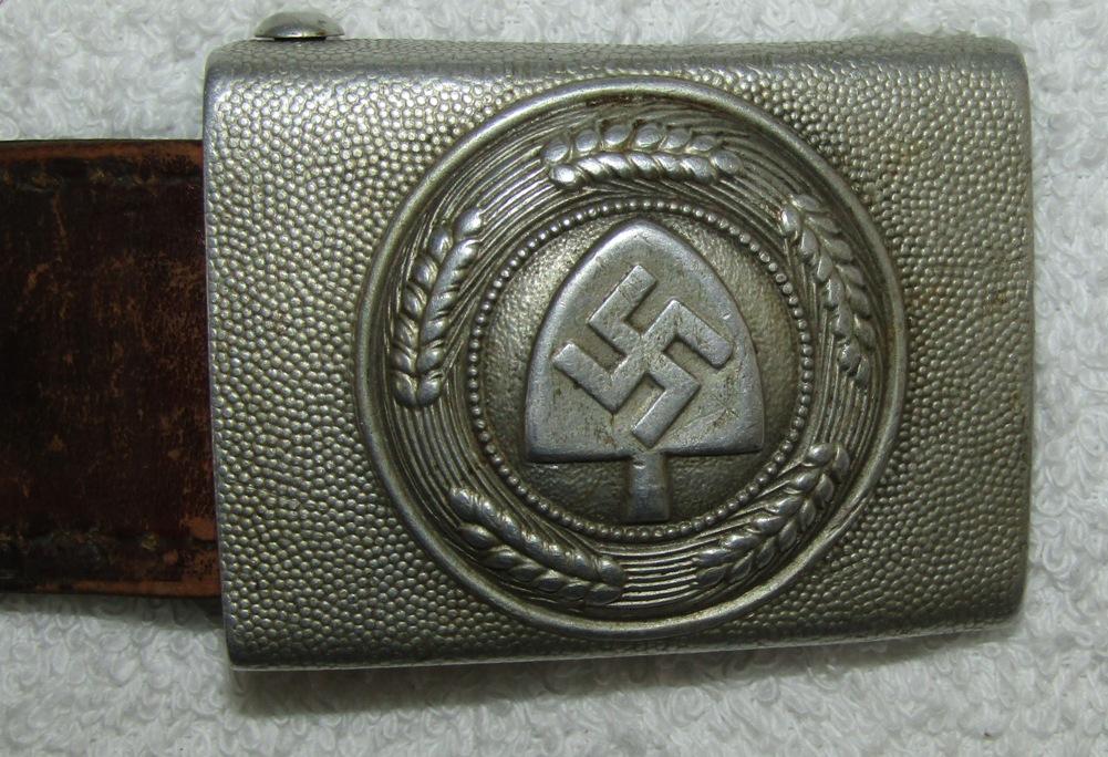 Early RAD Belt Buckle W/Leather Tab-Unit Marked-Assmann Maker