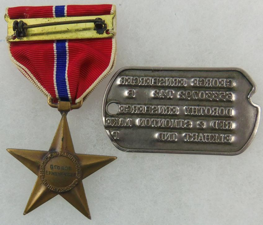 WW2 Named Bronze Star With Next Of Kin Dog Tag
