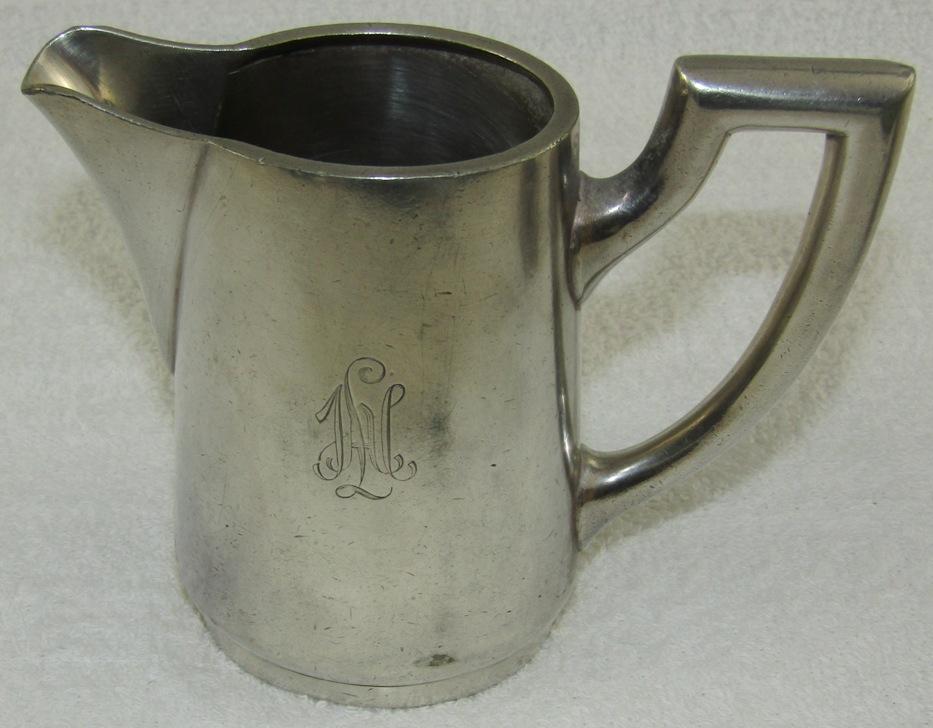 2pcs-Pre/Early WWII Metal ware Pitchers With LAH Monogram-Quellenhof Hotel