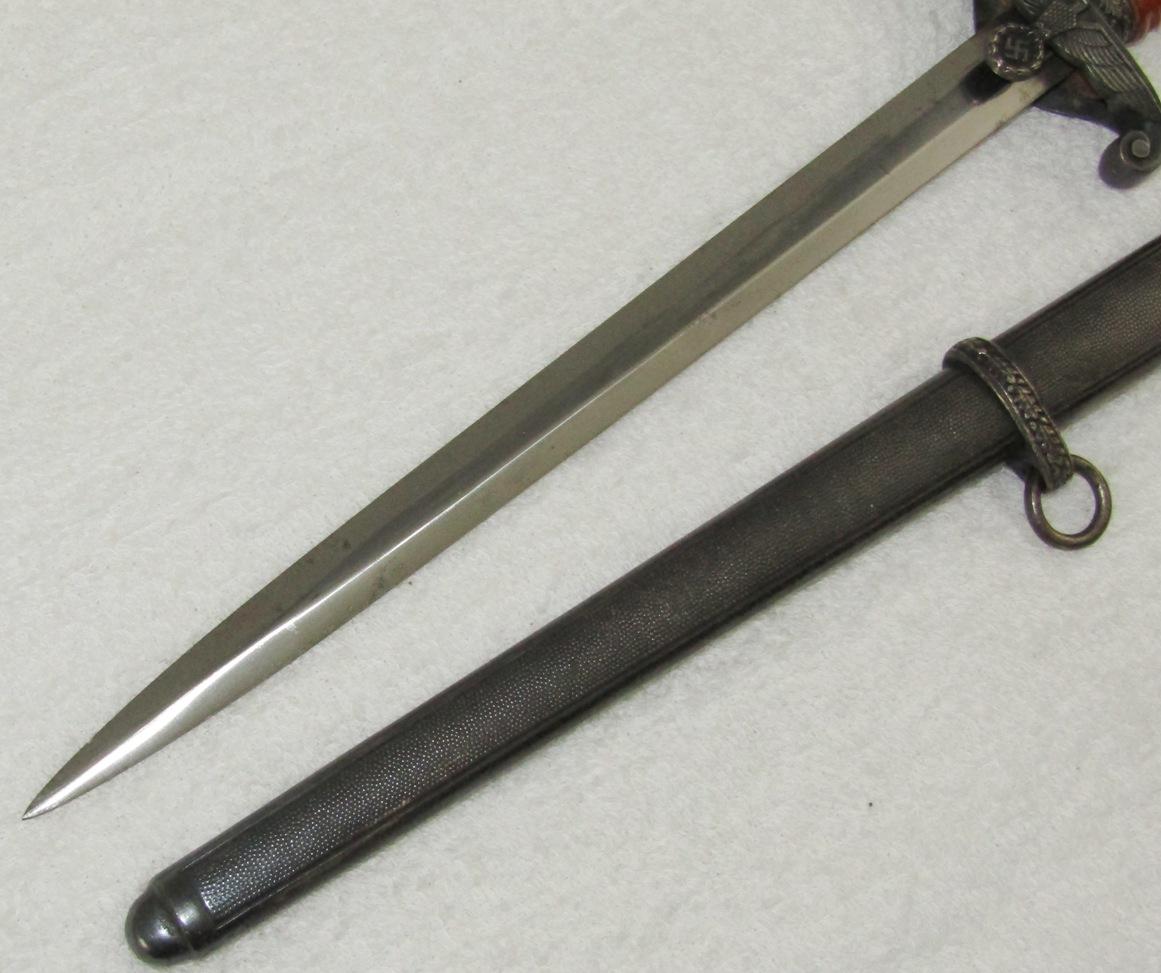 WW2 German Army Officer's Dress dagger W/Scabbard-Rare "Glass" Grip