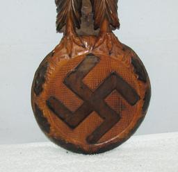 Intricate WW2 Period Hand Carved Wooden Eagle W/Swastika-For Podium?
