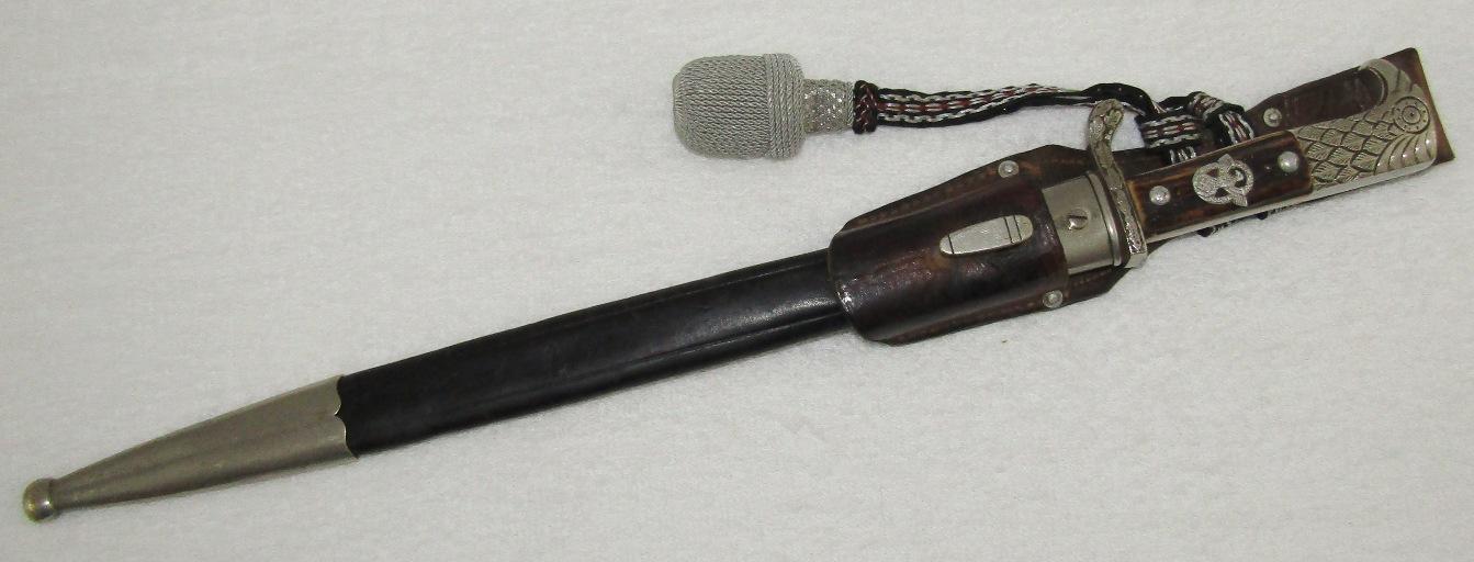 WW2 Nazi Police Officer's Dress Bayonet W/Scabbard/Portapee-Matching Unit Numbers-Alcoso