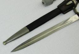 WW2 Nazi Police Officer's Dress Bayonet W/Scabbard/Portapee-Matching Unit Numbers-Alcoso