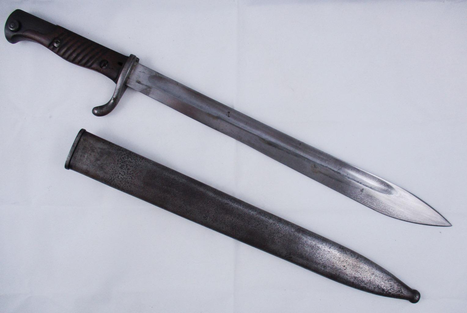 WW2 German M1898/05 "Butcher" Bayonet - Simson Co & Suhl w/Steel Scabbard