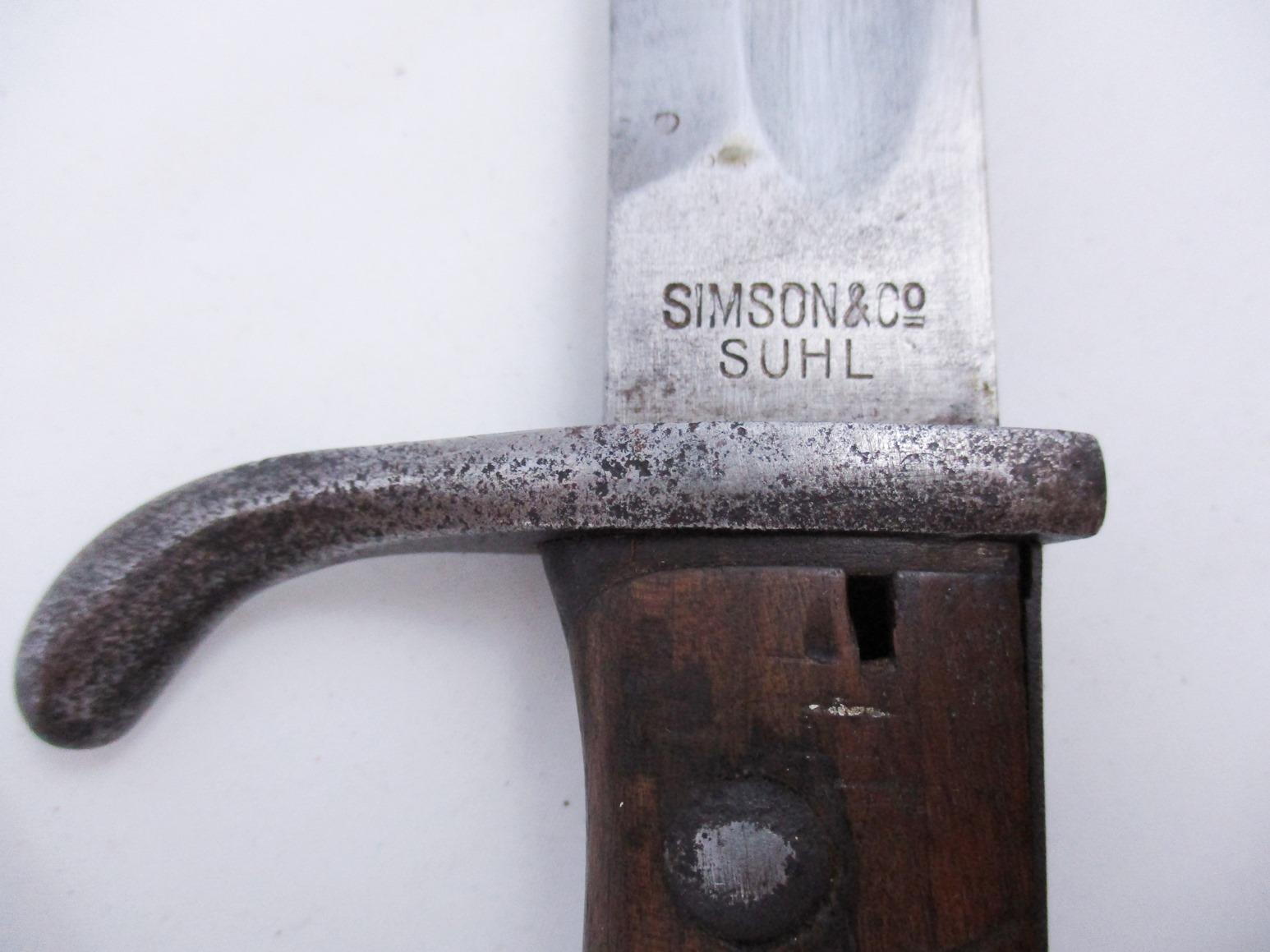 WW2 German M1898/05 "Butcher" Bayonet - Simson Co & Suhl w/Steel Scabbard