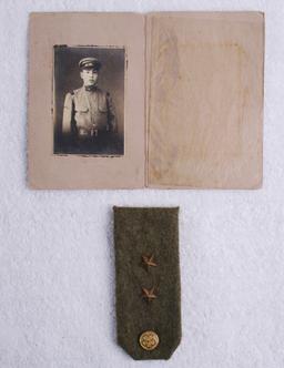 WWII Japanese Soldier Photo/Army Civilian Employee Shoulder Board